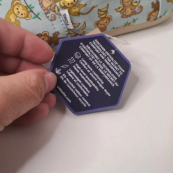 TOMS Monkey Bananas Ortholite Shoes size 7W NWT - Picture 10 of 13